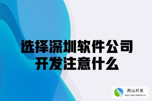 選擇深圳軟件開發公司應注意什么(圖1)